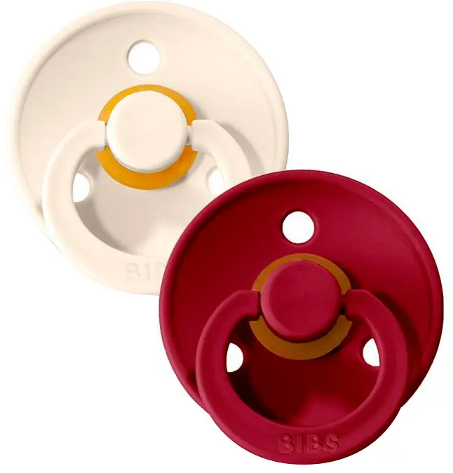 Набор пустышек Bibs Colour Ivory, Ruby 0-6 месяцев