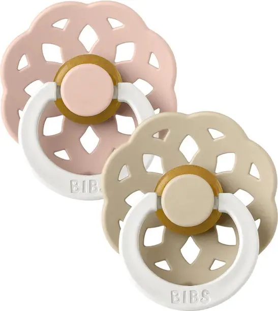 Набор пустышек латексных ночных Bibs Boheme Glow, Blush/Vanilla, от 6 месяцев, 2 штуки