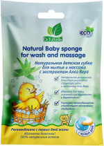 Фотография товара Натуральная детская губка Dr.Tuttelle для мытья и массажа с экстрактом Алоэ Вера