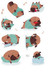 Кристальная мозаика Фрея наклейки Мопсы, 14x19.5 см Кристальная мозаика Фрея наклейки Мопсы, 14x19.5 см