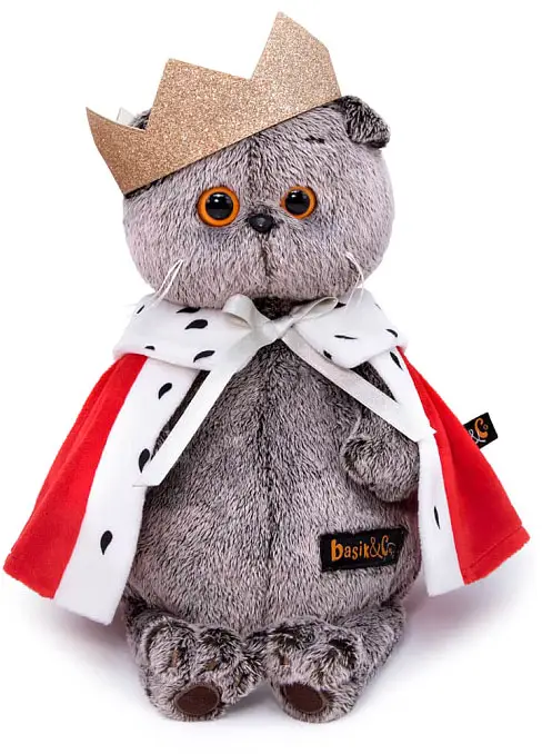 Мягкая игрушка Basik&Co Кот Басик Царь 19 см