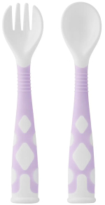 Фотография товара Набор гибких столовых приборов для малышей в пенале ROXY KIDS ложка и вилка, сиреневый