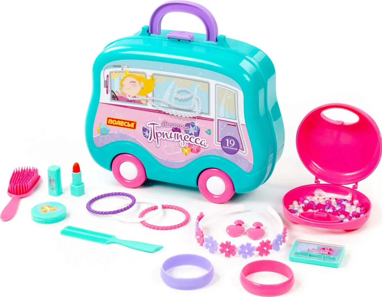 Набор Маленькая принцесса №14 Полесье, 19 элементов, в чемоданчике на колёсиках