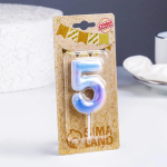 Фотография товара Свеча Страна Карнавалия в торт на шпажке Звездопад цифра 5, 5,5 см