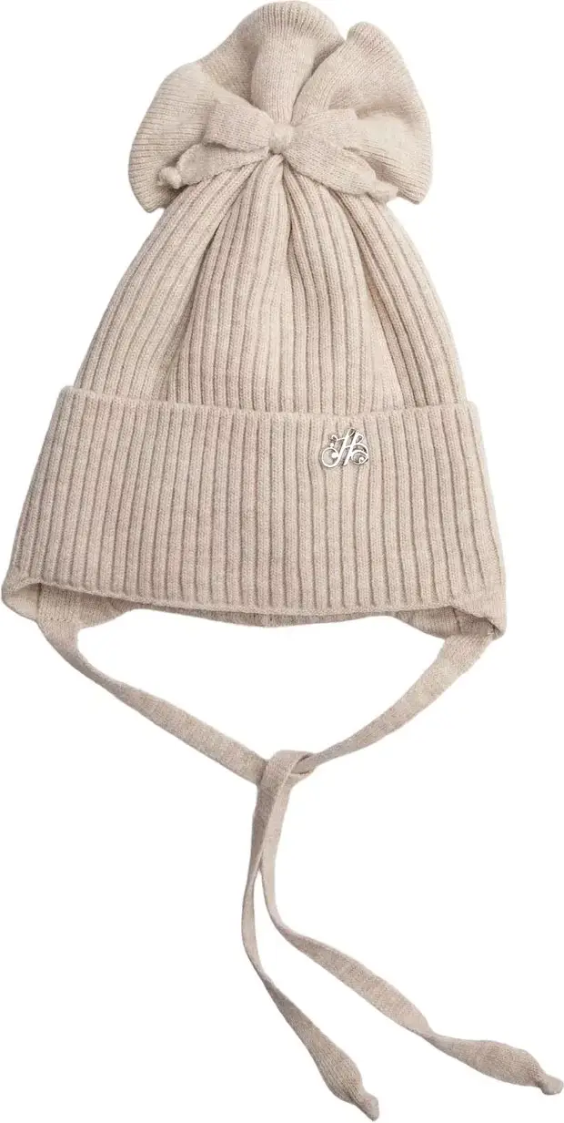 Шапка Наследник Выжанова демисизонная на завязках с бантиком, р. 48-50, цвет бежевый