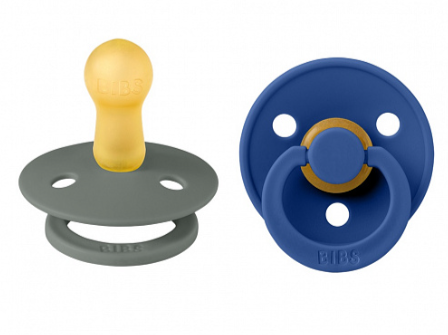 Фотография товара Набор пустышек латексных BIBS Colour, 2 шт. - Pine/Cornflower, 0+ мес.