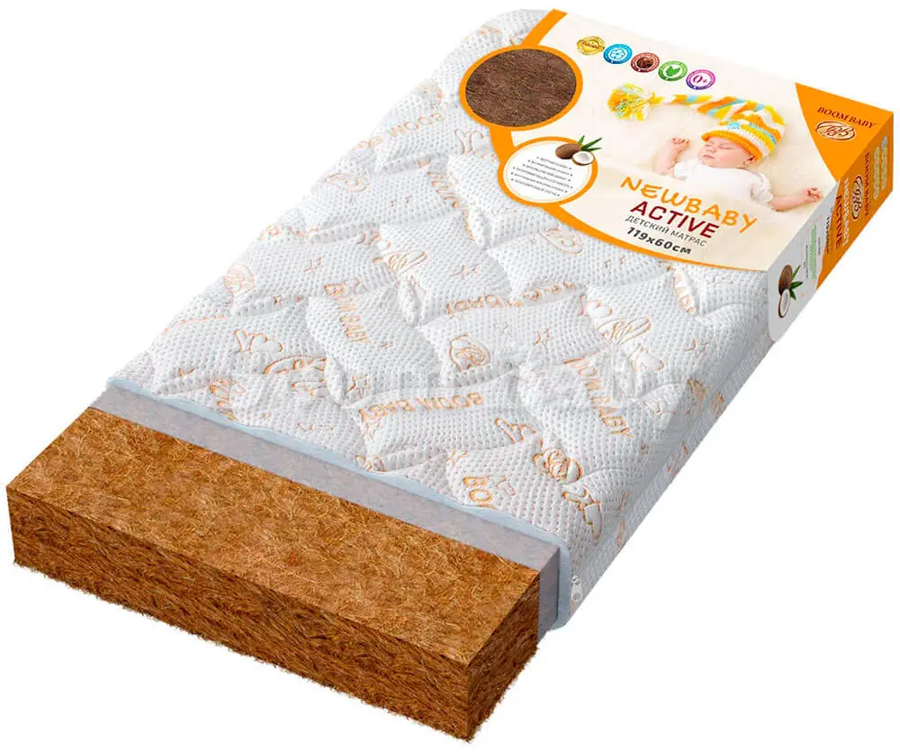 Матрас Boom Baby NewBaby Active стеганый трикотаж BB 119х59 см