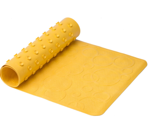Фотография товара Коврик резиновый для ванны антискользящий 35x76см, желтый