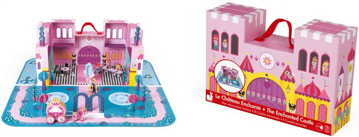 Игровой набор "Замок принцессы": чемоданчик-замок, 16 пазлов, 28 аксессуаров