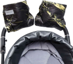 Фотография товара Муфты на ручку коляски Amarobaby Snowy Travel, мрамор, чёрный