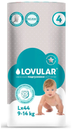 Фотография товара Подгузники детские Lovular Hot Wind L 9-14 кг, 44 шт