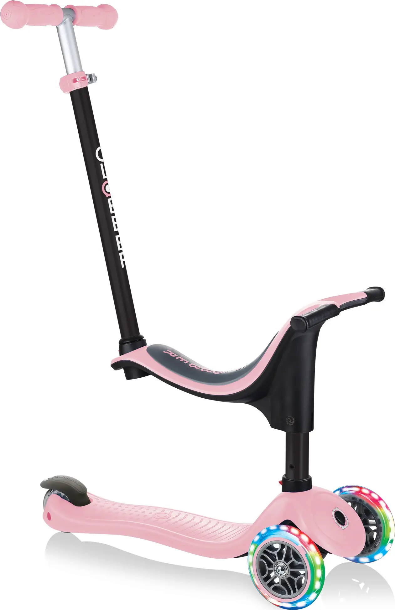Самокат Globber GO UP SPORTY LIGHTS (2022) пастельно-розовый