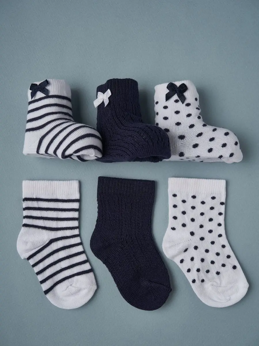 Носочки тонкие Little Star Ассорти Бантики-горошки 3 пары 9-11 см