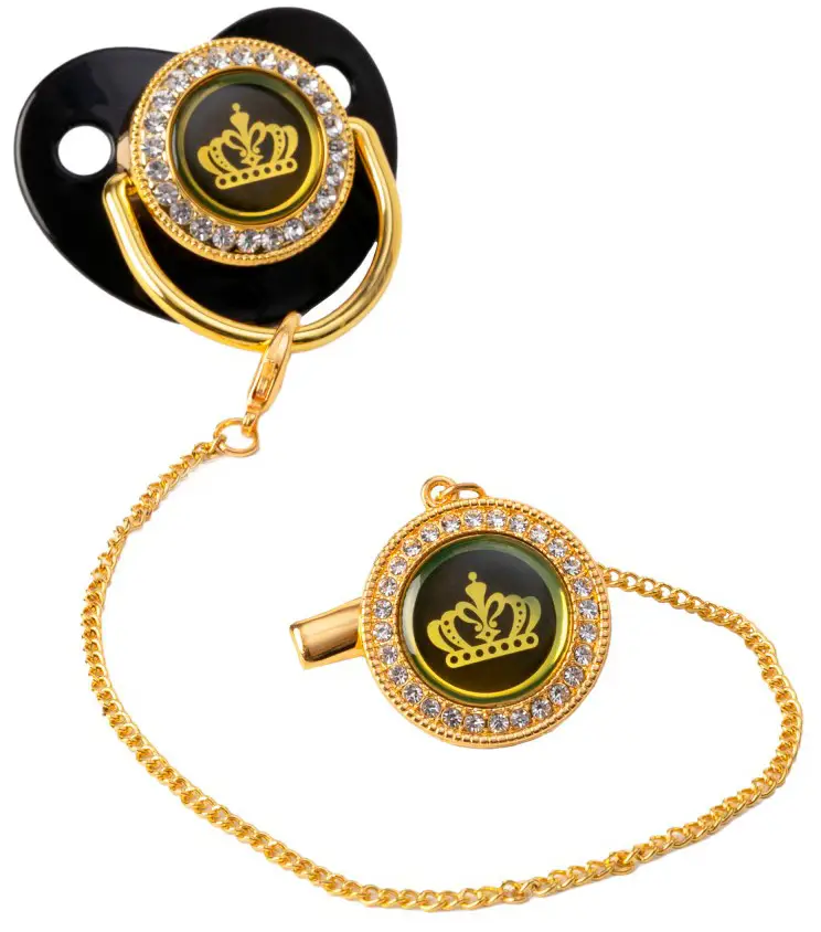 Соска Luxury Baby с короной черная 0-6 месяцев