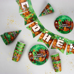 Фотография товара Набор бумажной посуды Страна Карнавалия С днём рождения пиксели