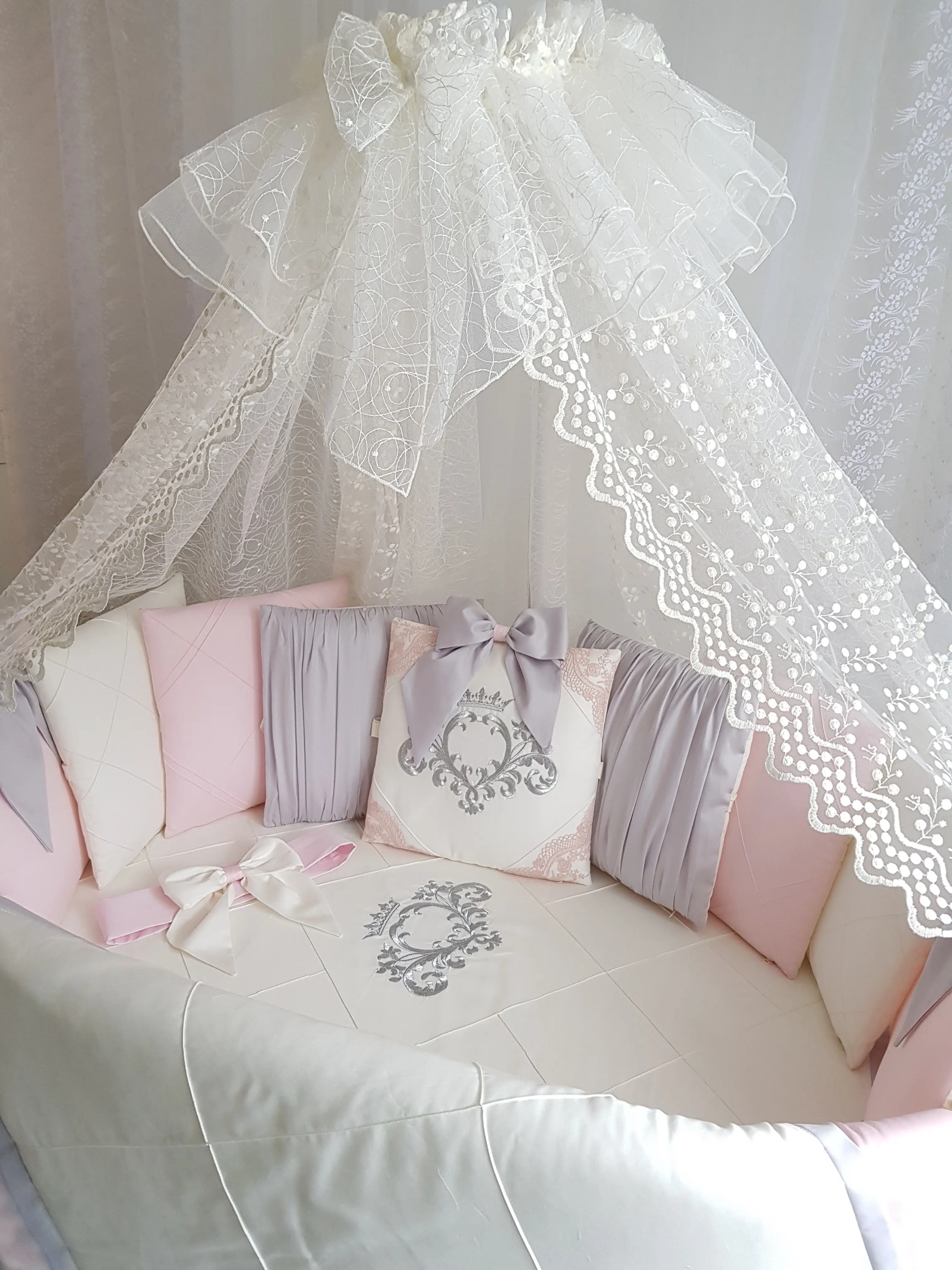 Набор в круглую кроватку Eco Line Stella розовый