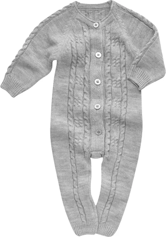 Комбинезон вязаный Olivia knits Merino Серый меланж 56